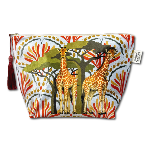 Gazania Giraffes Velvet Makeup Bag