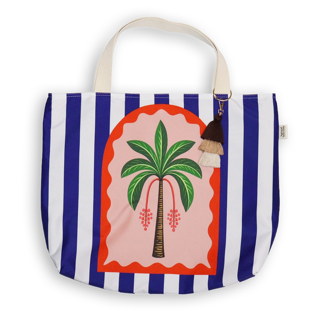 Mirage Palm Blue Beach Bag