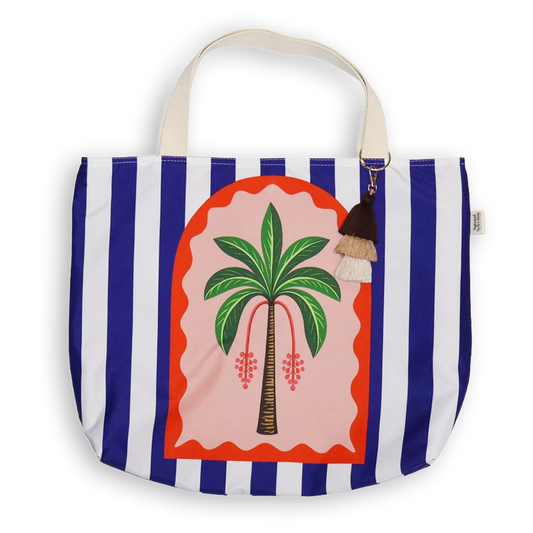 Mirage Palm Blue Beach Bag