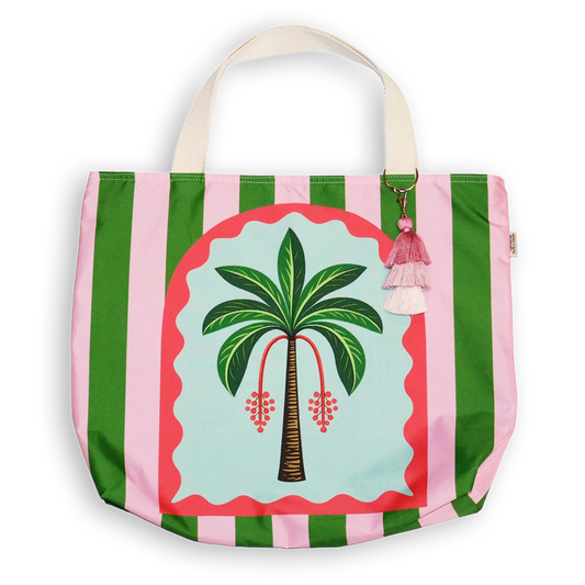 Mirage Palm Green Beach Bag