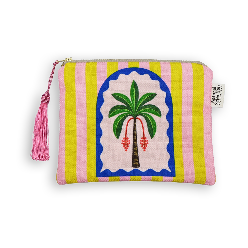 Mirage Palm Yellow Makeup Bag