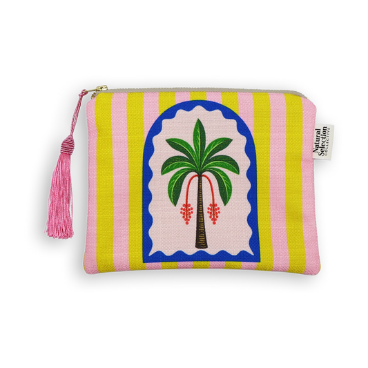 Mirage Palm Yellow Makeup Bag