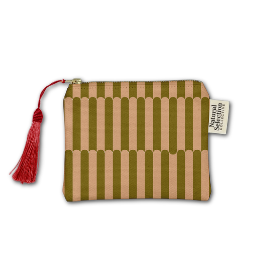 Moss Stripe Makeup Bag