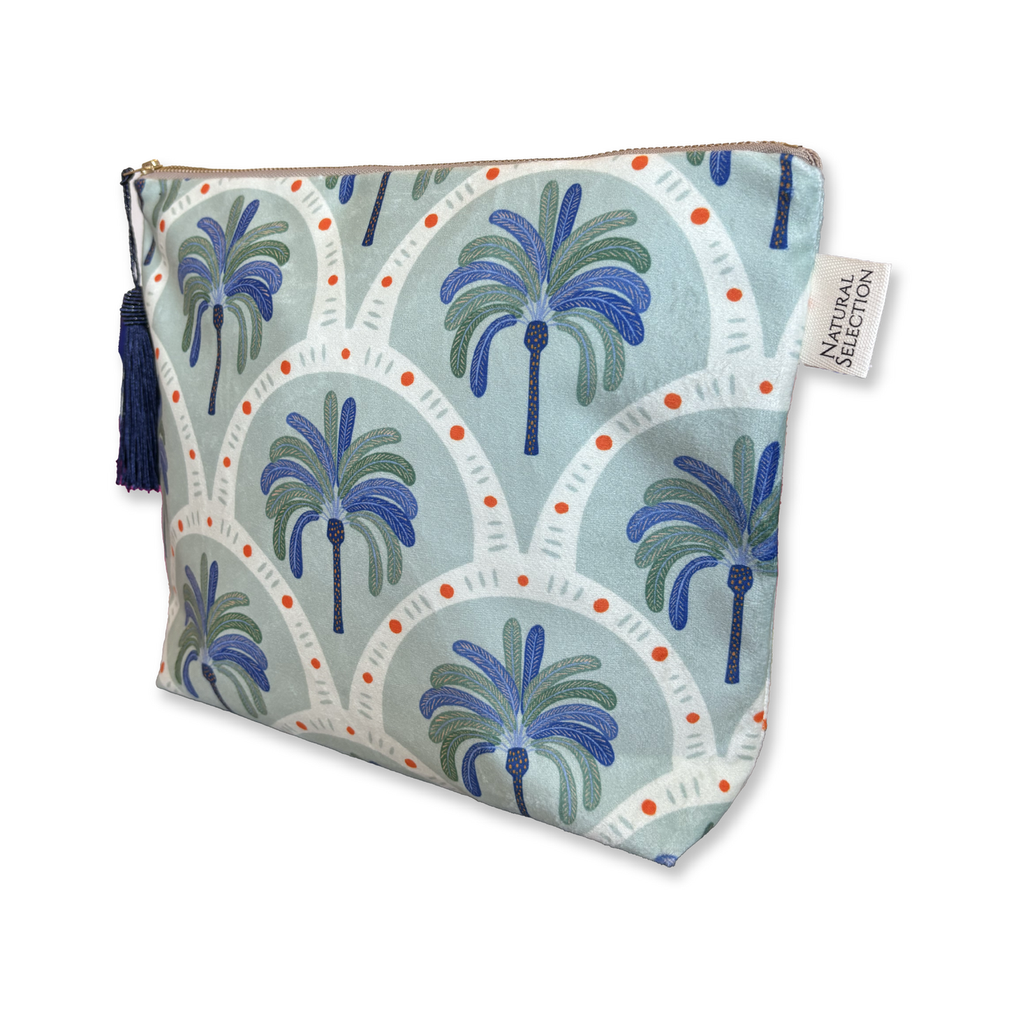 Palma Sky Velvet Makeup Bag