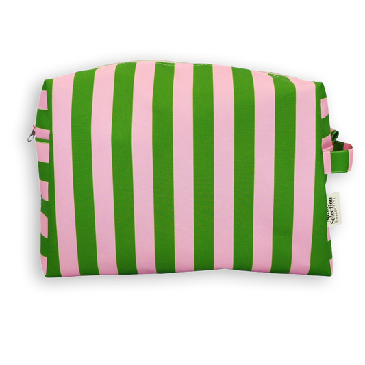 Splendida Stripes Pink & Green Scatter Toiletry Bag
