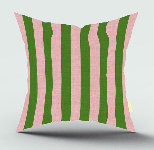 Splendida Stripes Pink & Green Scatter Cover